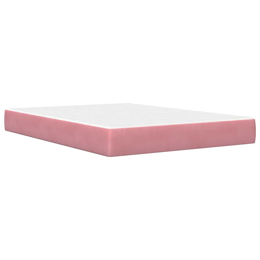 Cadre de lit avec matelas Rose 140 x 190 cm Velours - 5