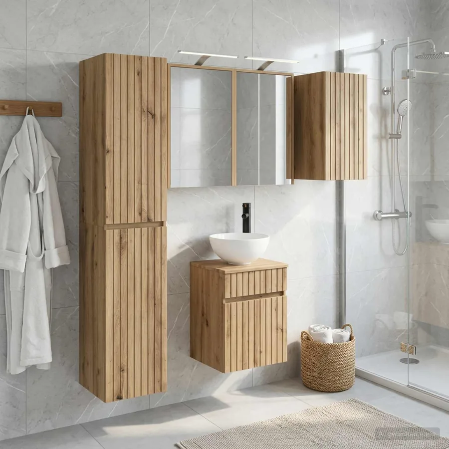 Ensemble d'armoire de salle de bain 5 pc Chêne artisanal - 4