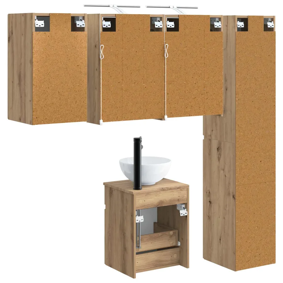 Ensemble d'armoire de salle de bain 5 pc Chêne artisanal - 9