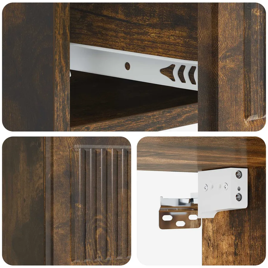 Cabinet de chevet mural 2 pcs Chêne fumé 33 x 34,5 x 20 cm - 10