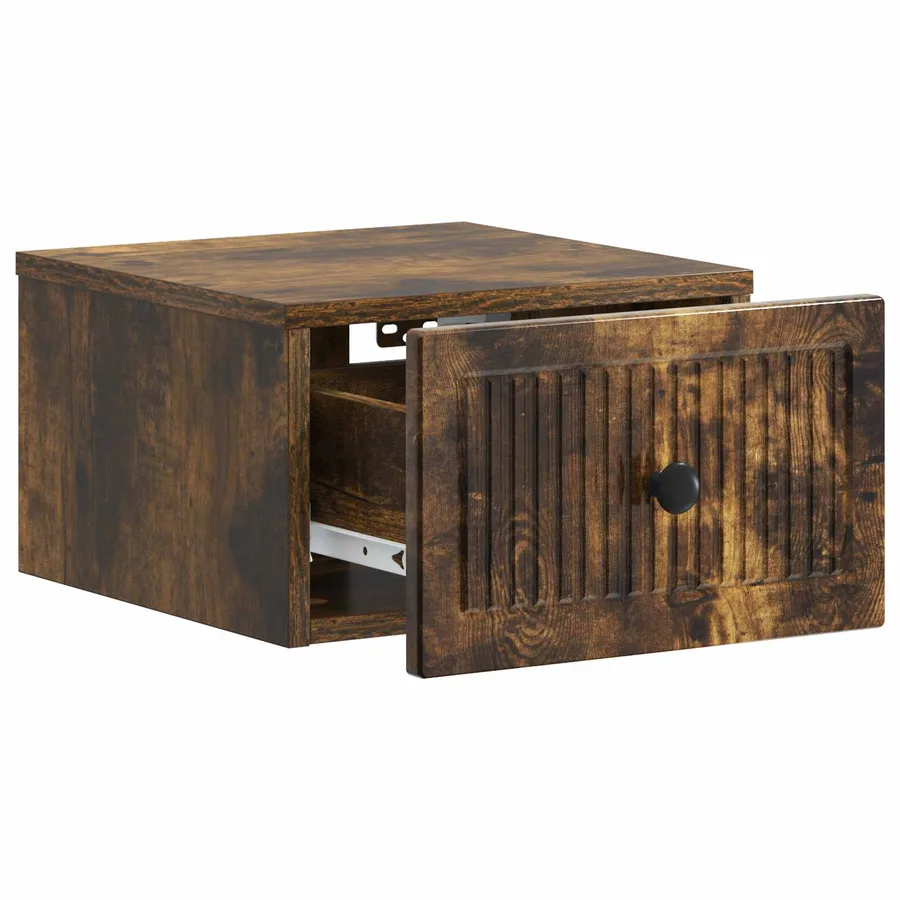 Cabinet de chevet mural 2 pcs Chêne fumé 33 x 34,5 x 20 cm - 6