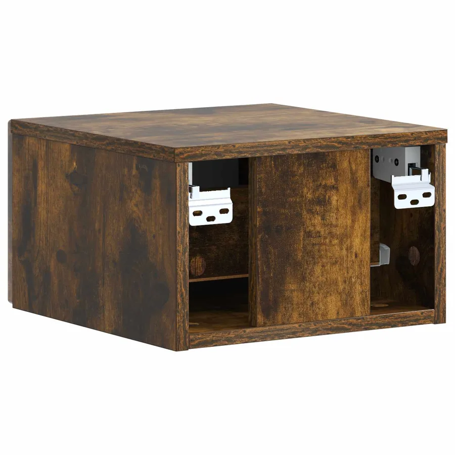 Cabinet de chevet mural 2 pcs Chêne fumé 33 x 34,5 x 20 cm - 9
