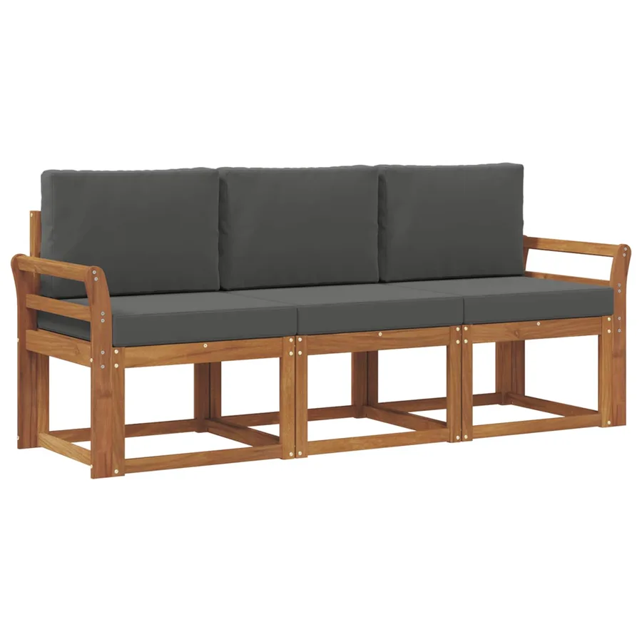 Ensemble de canapés d'extérieur 3 pcs Naturel et Anthracite - 2