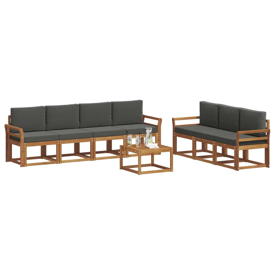 Ensemble de canapés d'extérieur 8 pcs Naturel et Anthracite - 3