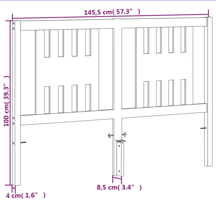 Tête de lit cire marron 140 cm bois massif de pin - 9