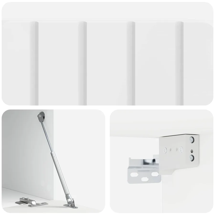 Meuble TV mural 59,5 x 41 x 30 cm Blanc brillant - 9