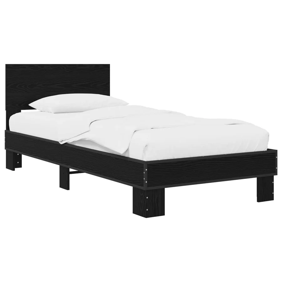 Cadre de lit avec tête de lit Chêne noir 80 x 200 cm