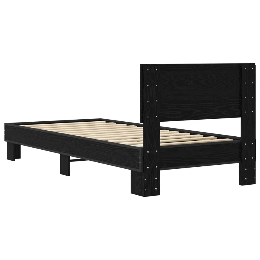 Cadre de lit avec tête de lit Chêne noir 80 x 200 cm - 5