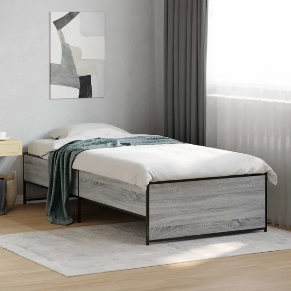 Cadre de lit Sonoma gris 80 x 200 cm Bois d'ingénierie