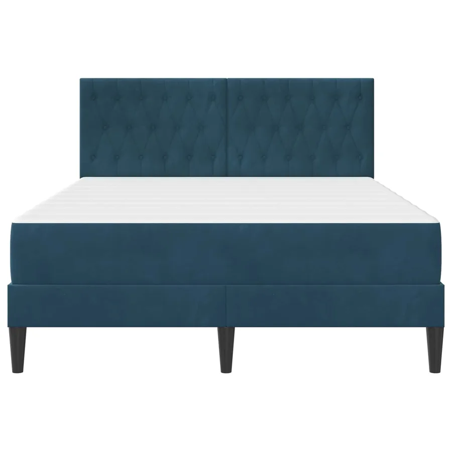 Cadre de lit avec matelas Bleu 120 x 200 cm Velours - 6