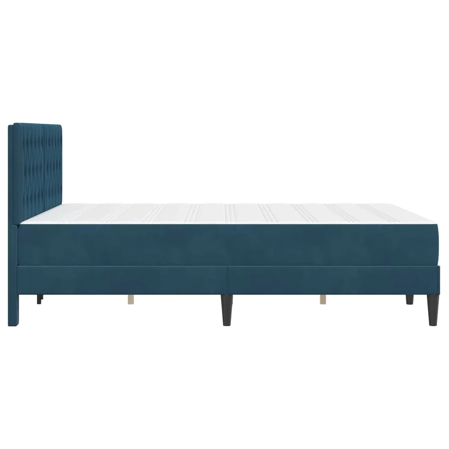 Cadre de lit avec matelas Bleu 120 x 200 cm Velours - 7