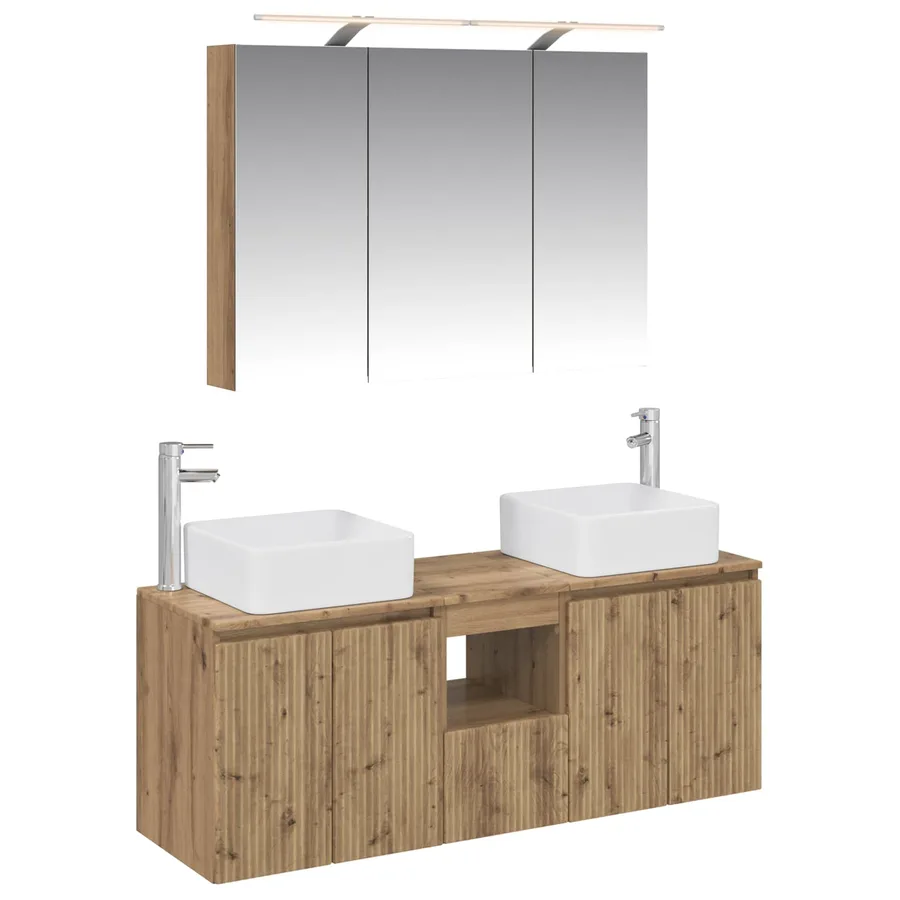 Ensemble d'armoire de salle de bain 4 pc Chêne artisanal - 2