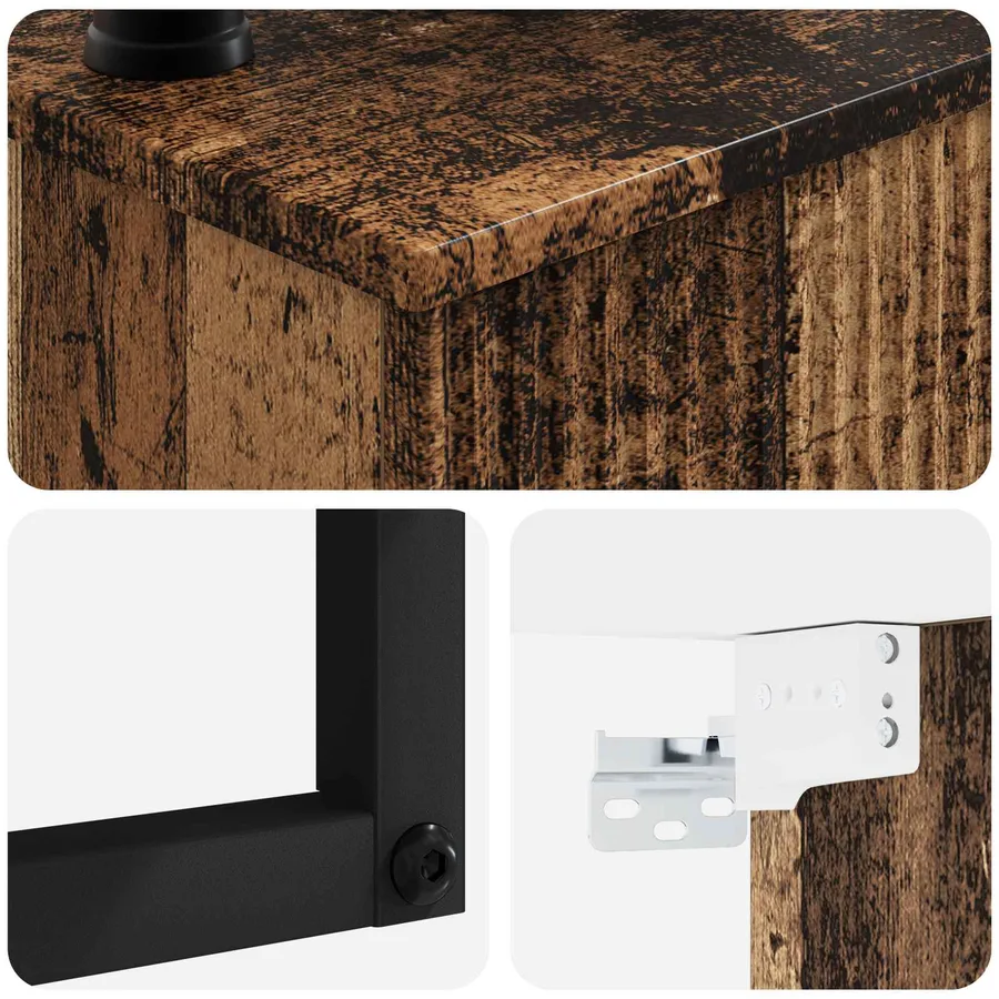 Basin de lavage mural Bois ancien 40 x 35 x 39 cm - 6