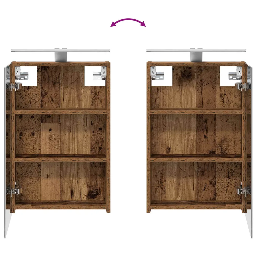 Ensemble d'armoire de salle de bain 4 pcs Bois ancien - 11