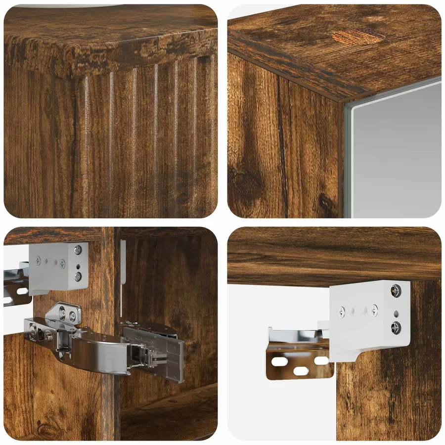 Ensemble de mobilier de salle de bain 5 pcs Chêne fumé - 10