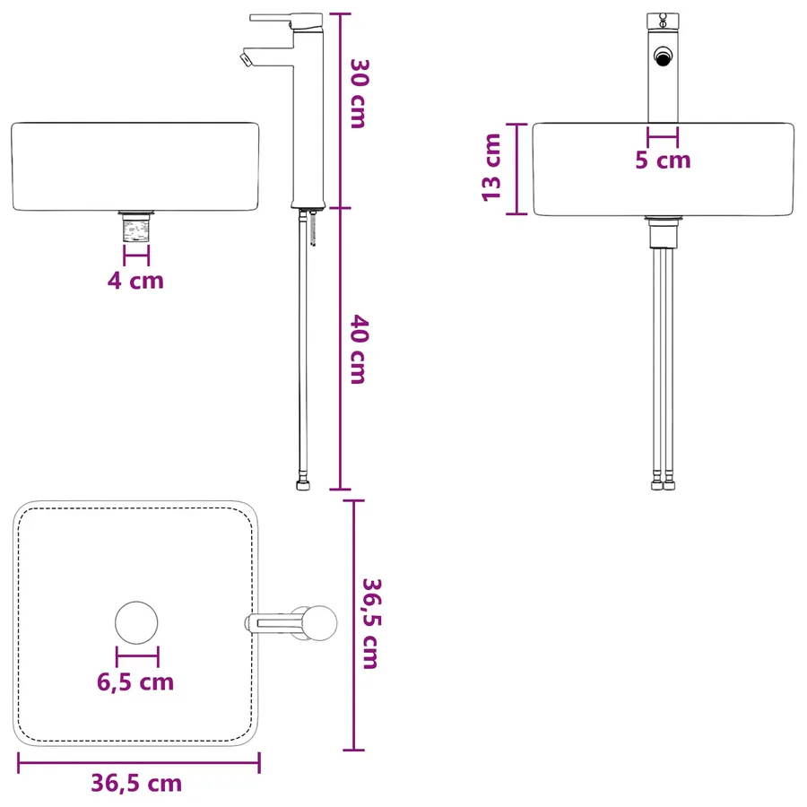 Ensemble d'armoire de salle de bain 4 pcs Bois ancien - 15