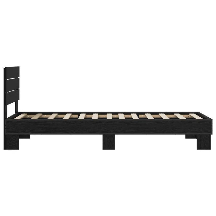 Cadre de lit avec tête de lit Chêne noir 80 x 200 cm - 4