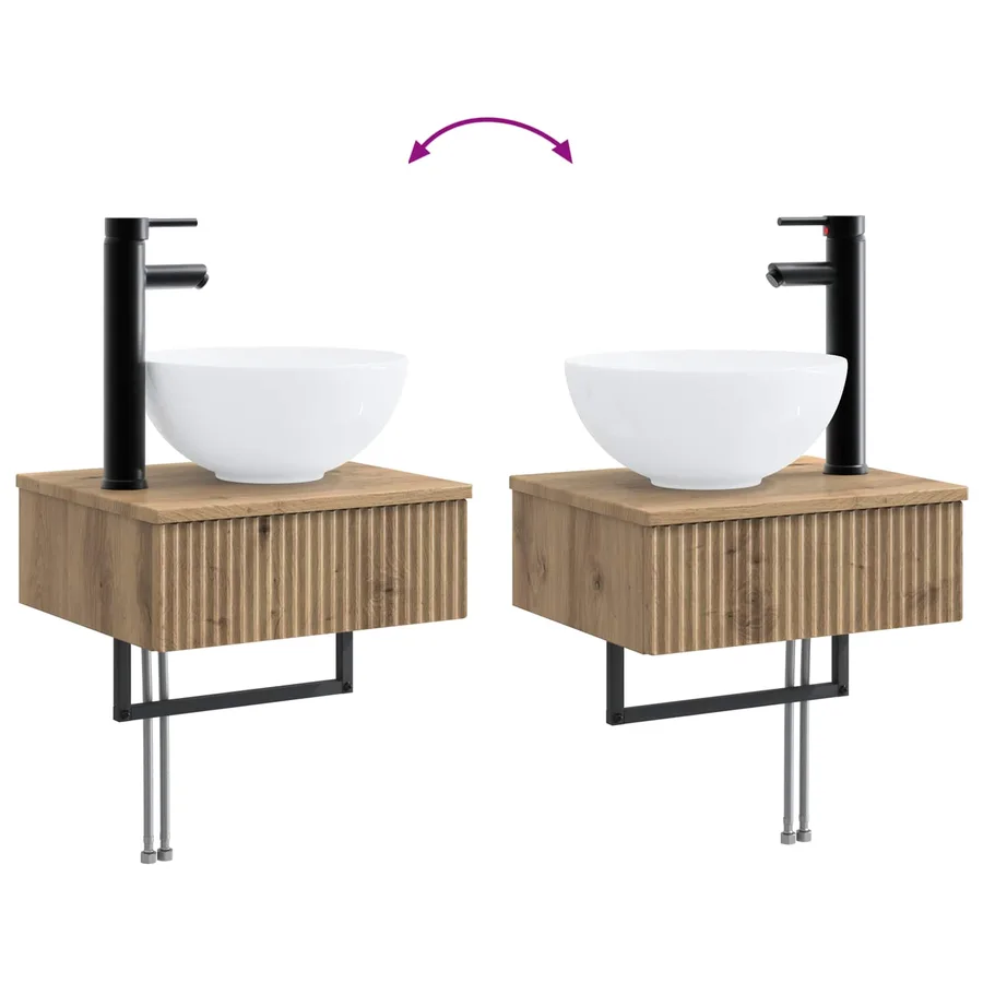 Ensemble d'armoire de salle de bain 4 pc Chêne artisanal - 13