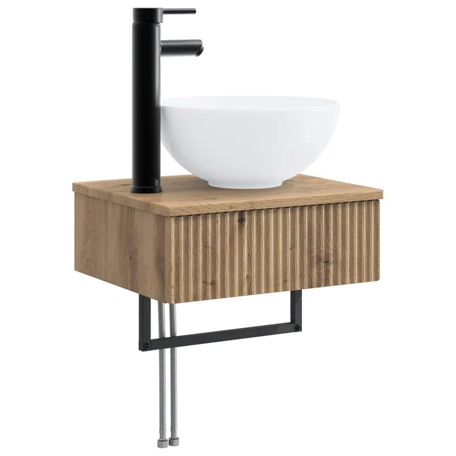 Ensemble d'armoire de salle de bain 4 pc Chêne artisanal - 5