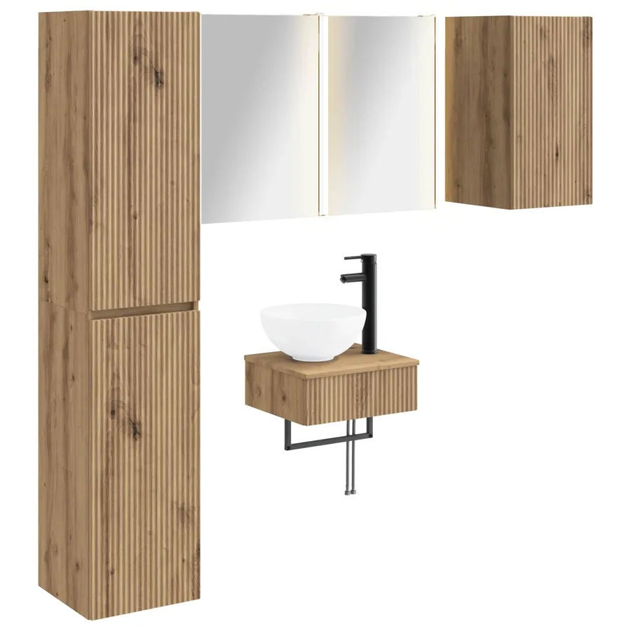 Ensemble de mobilier de salle de bain 5 pc Chêne artisanal - 2