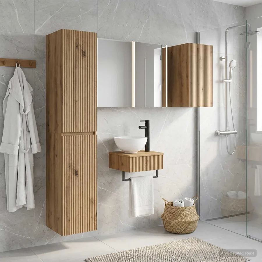 Ensemble de mobilier de salle de bain 5 pc Chêne artisanal - 4