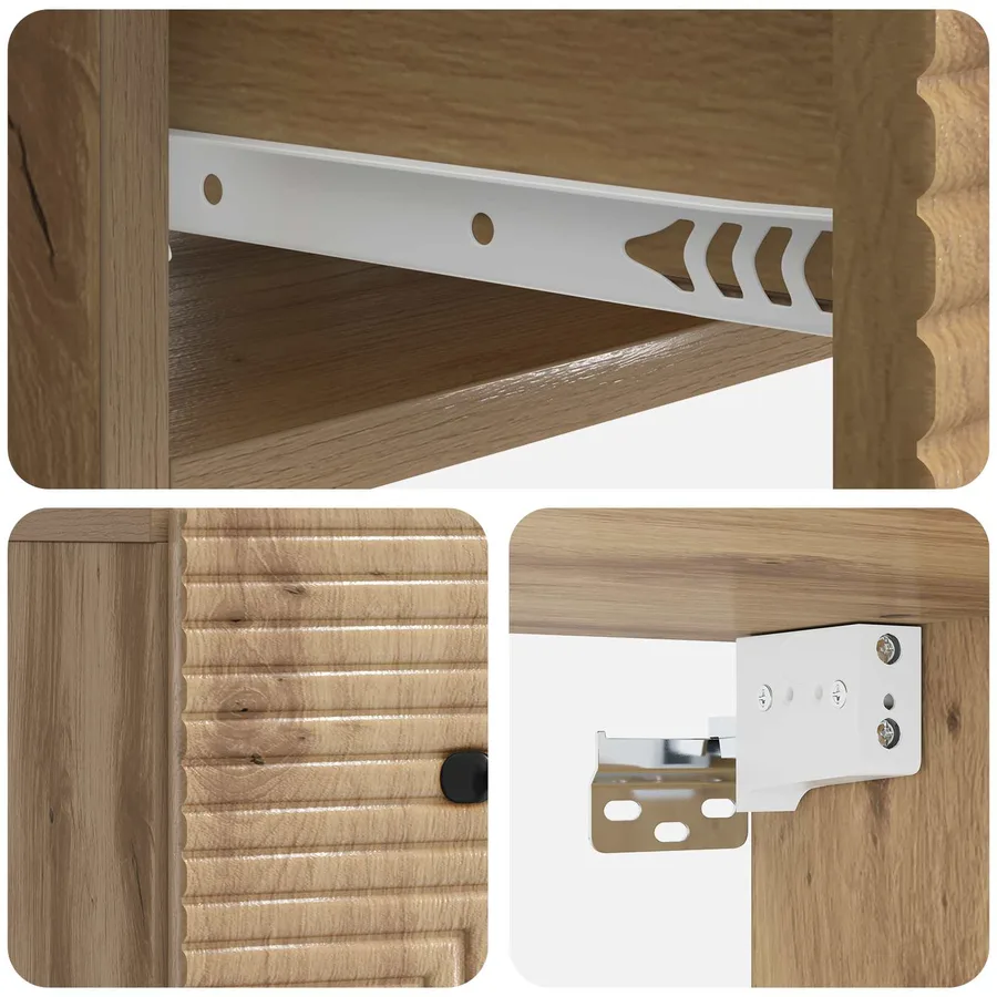 Cabinet de chevet mural 2 pc Chêne artisanal 34,5 x 33 x 20 cm - 10