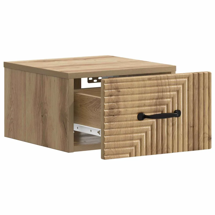 Cabinet de chevet mural 2 pc Chêne artisanal 34,5 x 33 x 20 cm - 6