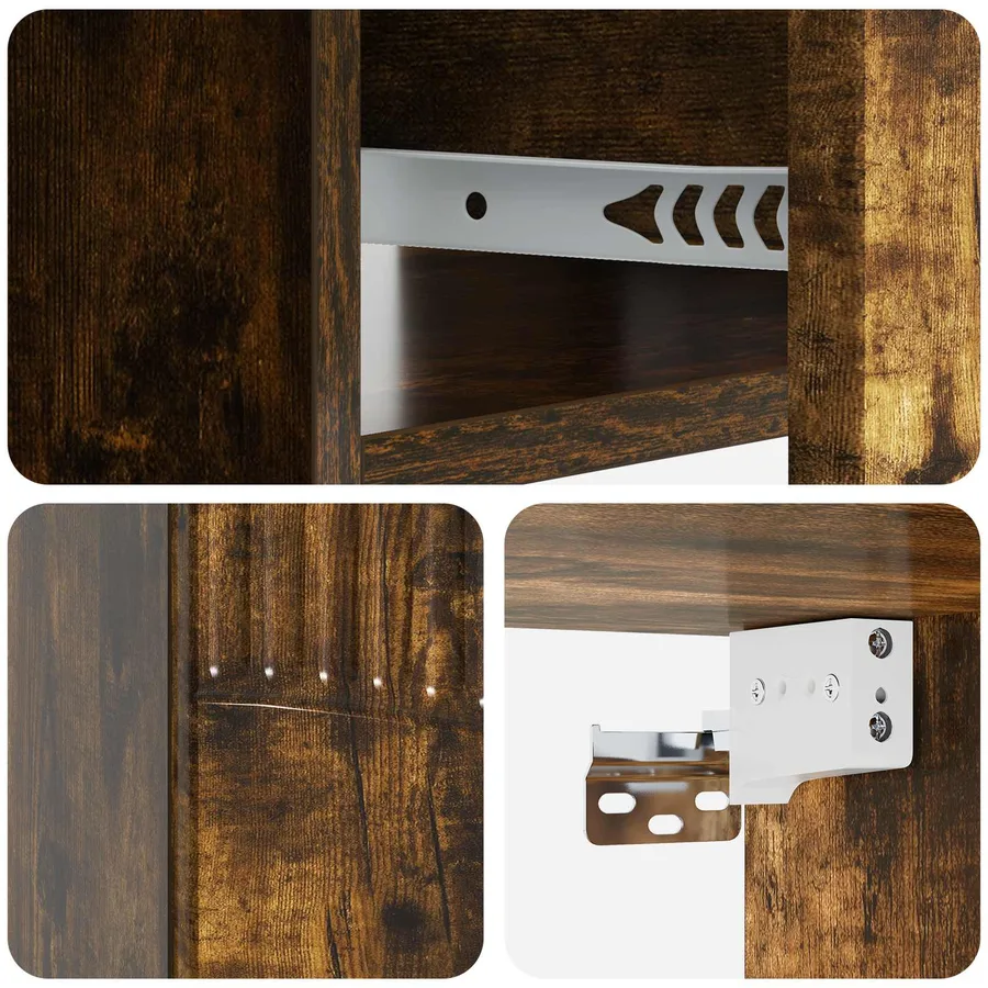 Cabinet de chevet mural Chêne fumé 49 x 34,5 x 20 cm - 8