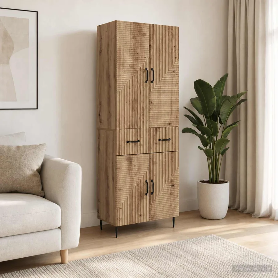 Ensemble de Meubles 2 pc Chêne artisanal Bois d'ingénierie