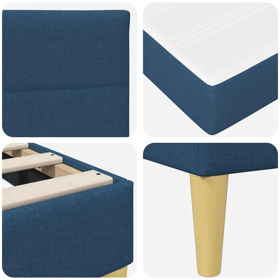 Cadre de lit Bleu 90 x 200 cm Polyester - 9