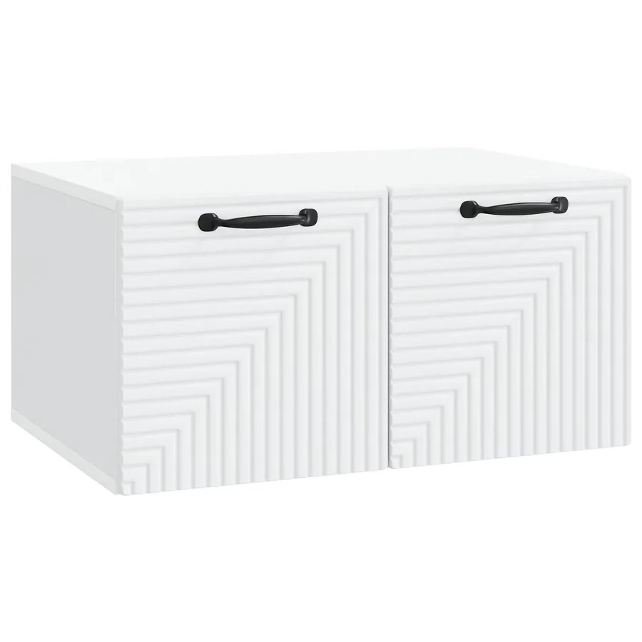 Meuble TV mural Blanc 59,5 x 41 x 30 cm Bois d'ingénierie - 2
