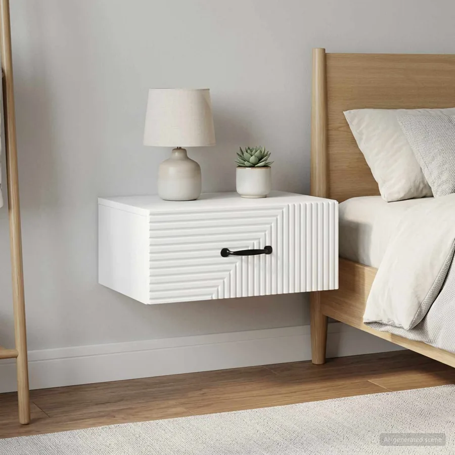 Cabinet de chevet mural 2 pcs Blanc 49 x 34,5 x 20 cm