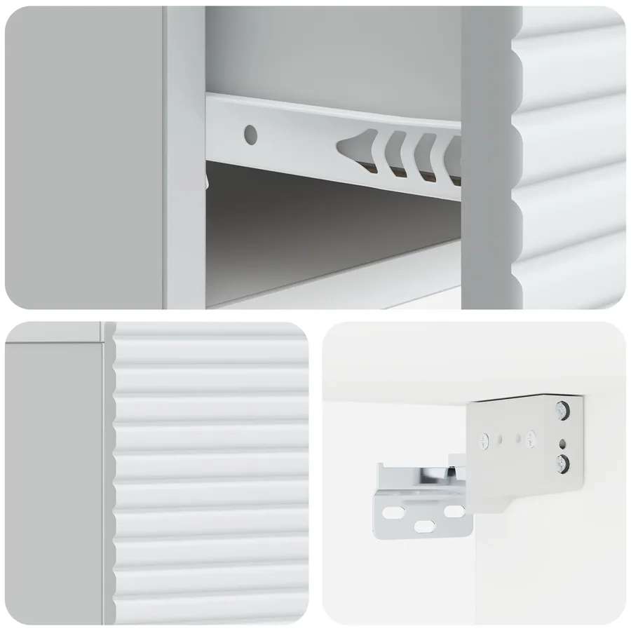 Cabinet de chevet mural 2 pcs Blanc 49 x 34,5 x 20 cm - 10