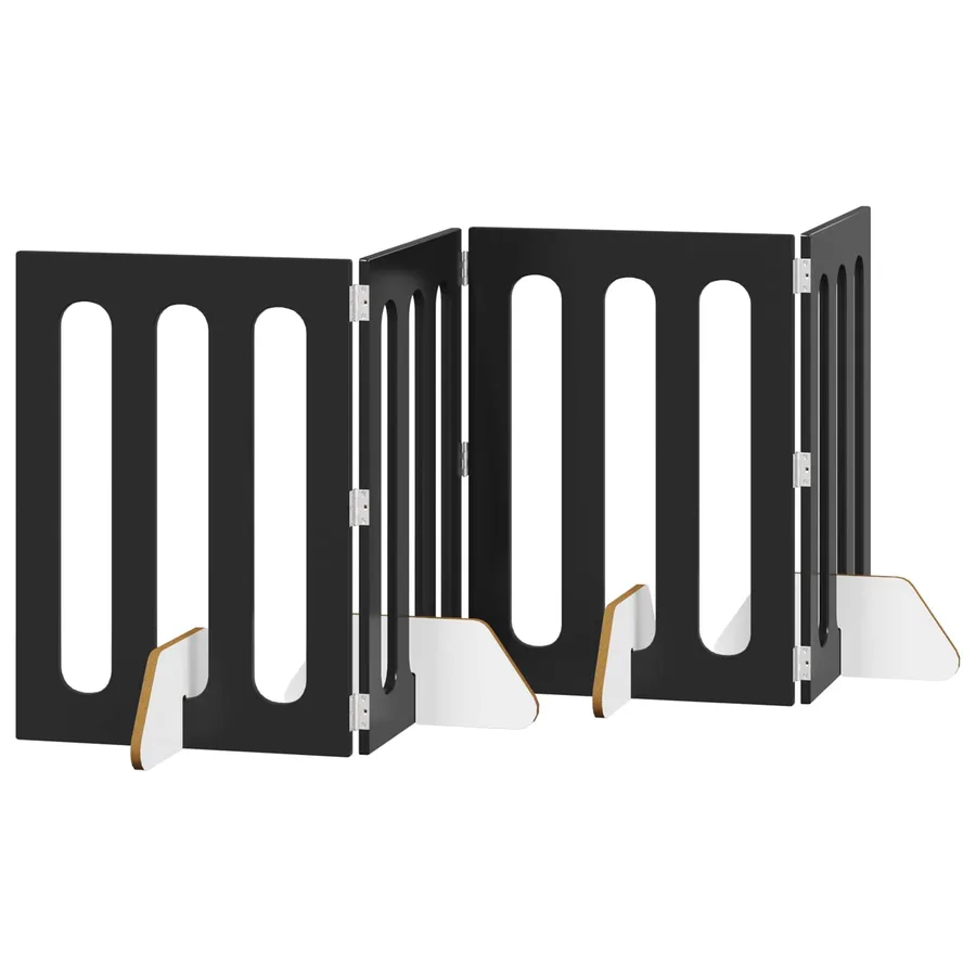 Clôture pliable pour animaux 4 pcs Chêne Noir 201 x 38 x 70 cm - 2