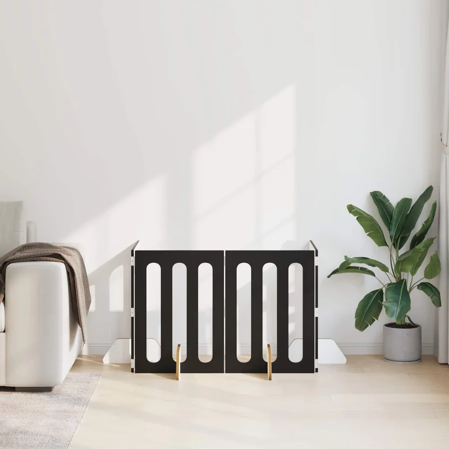 Clôture pliable pour animaux 4 pcs Chêne Noir 201 x 38 x 70 cm - 3