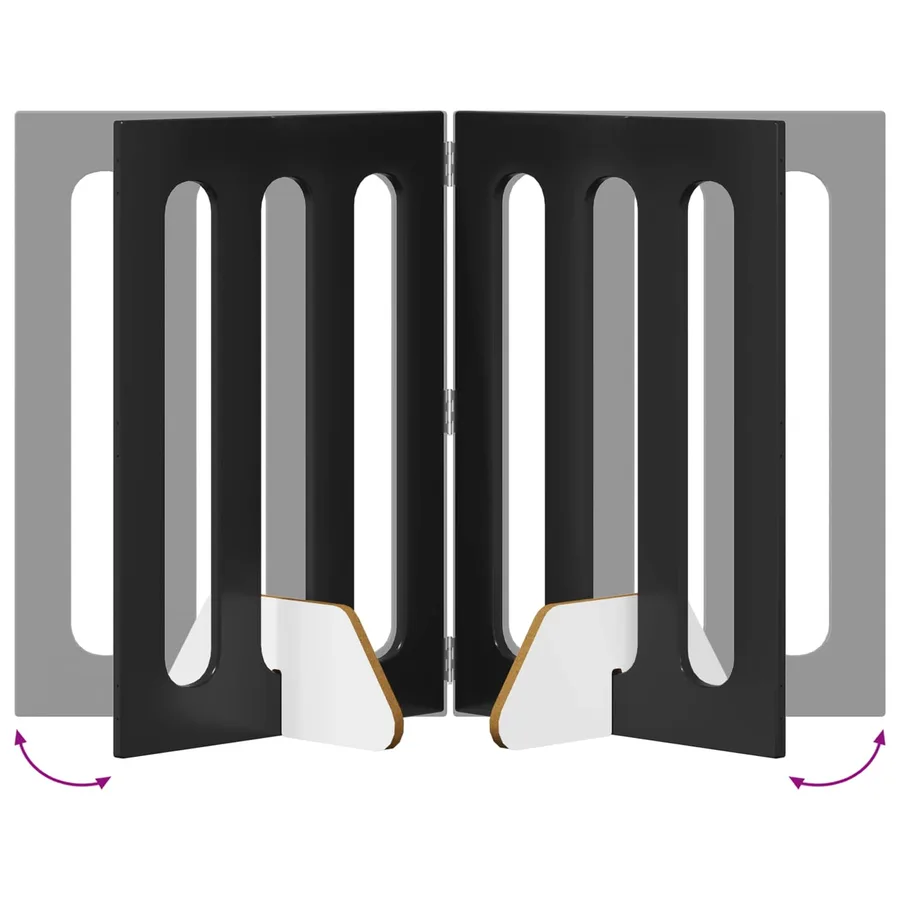 Clôture pliable pour animaux 4 pcs Chêne Noir 201 x 38 x 70 cm - 8