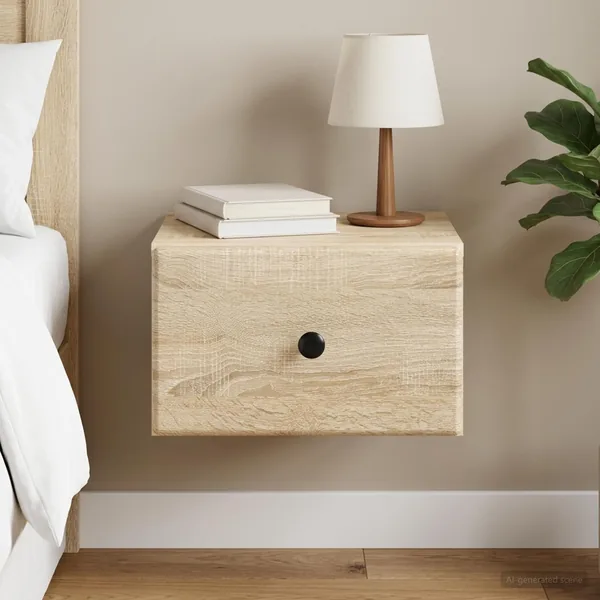 Cabinet de chevet mural Chêne Sonoma 34,5 x 33 x 20 cm