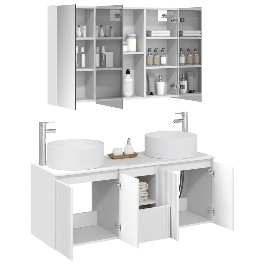 Ensemble d'armoire de salle de bain 4 pcs Blanc - 3