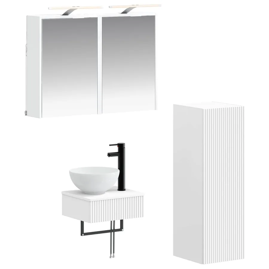 Ensemble d'armoire de salle de bain 4 pcs Blanc - 2