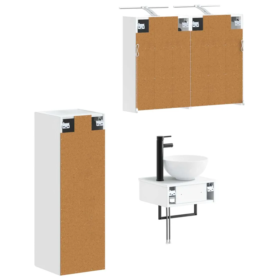 Ensemble d'armoire de salle de bain 4 pcs Blanc - 5
