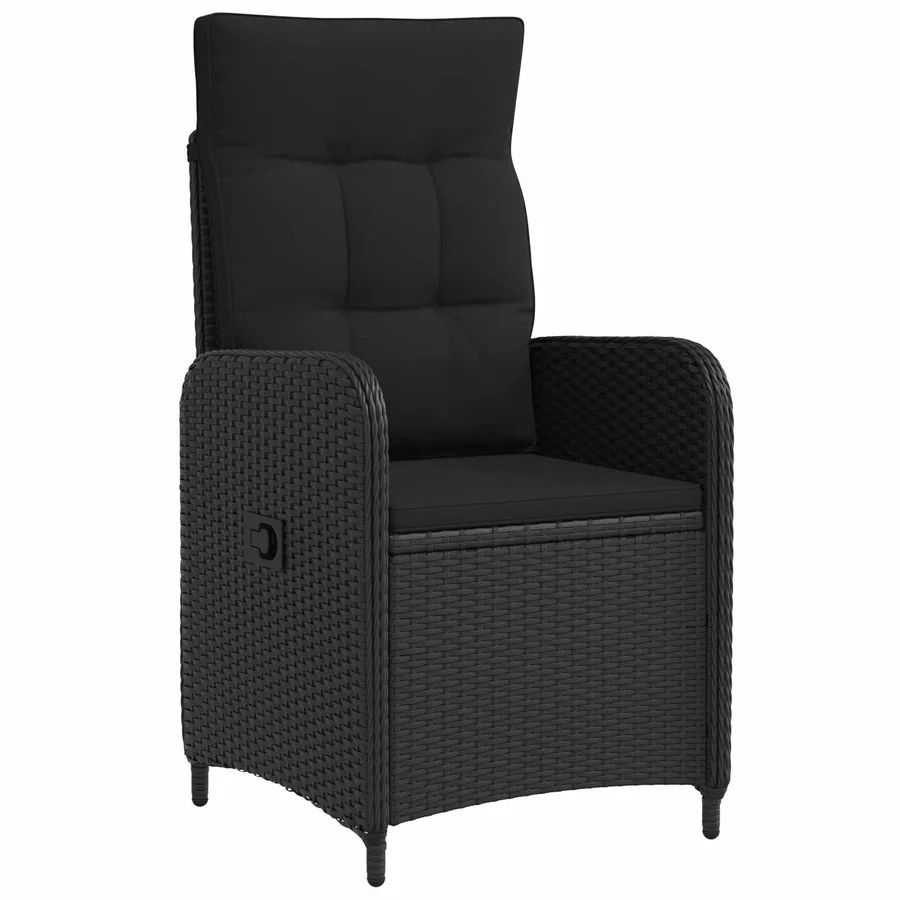 Ensemble de repas extérieur 5 pcs Noir polyrotin - 4