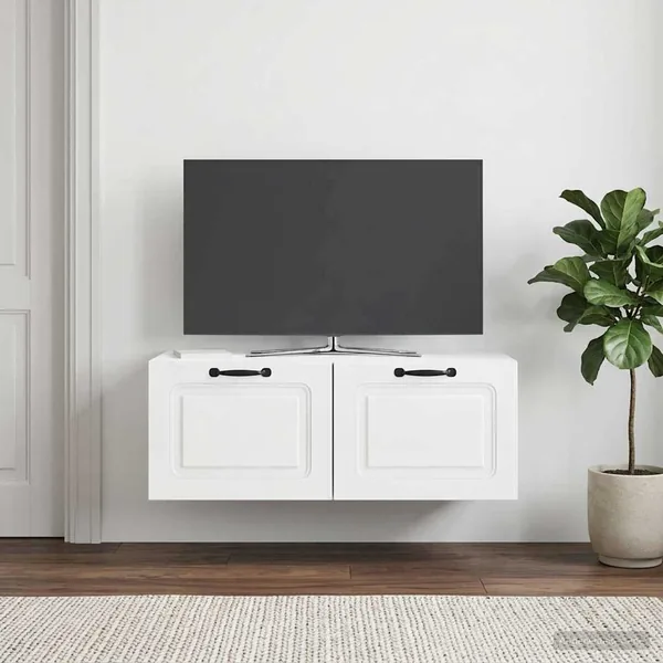 Meuble TV mural Montage mural Blanc brillant 78,5 x 41 x 30 cm