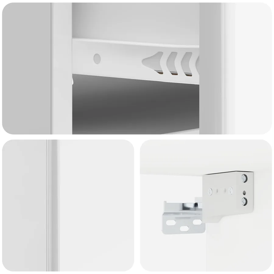 Cabinet de chevet mural 2 pcs Blanc brillant 34,5 x 33 x 20 cm - 10