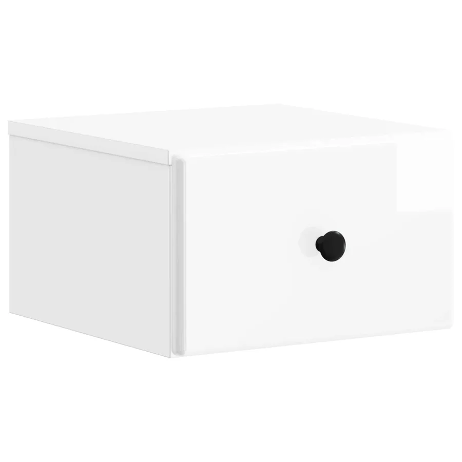 Cabinet de chevet mural 2 pcs Blanc brillant 34,5 x 33 x 20 cm - 5