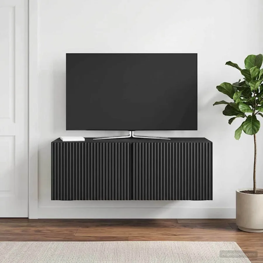 Meuble TV mural Noir 78,5 x 31 x 30 cm Bois d'ingénierie