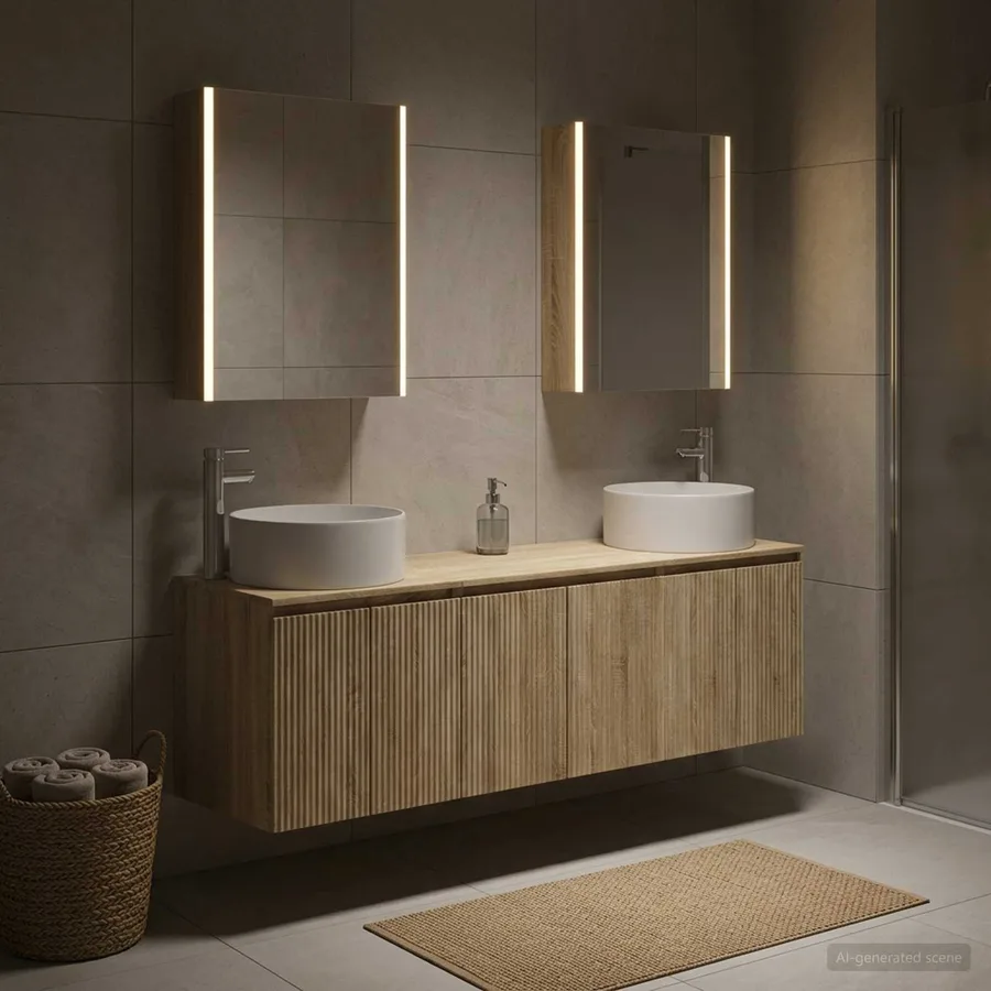 Ensemble d'armoire de salle de bain 5 pcs Chêne Sonoma - 4