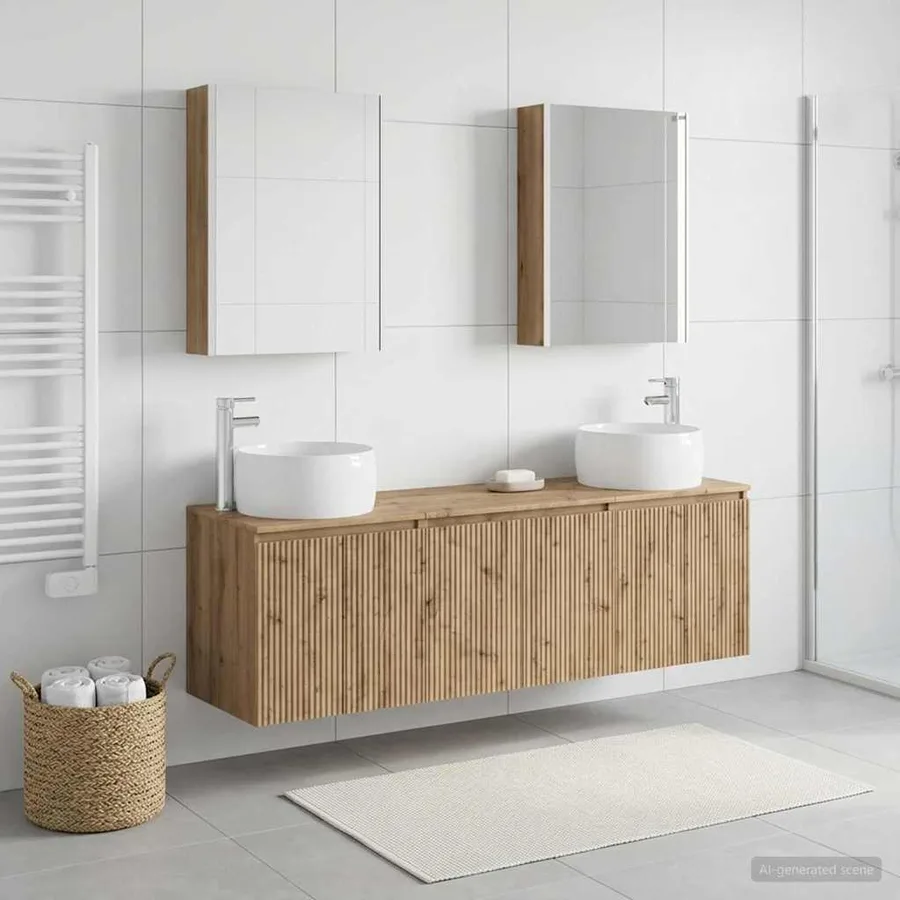 Ensemble d'armoire de salle de bain 5 pc Chêne artisanal - 4