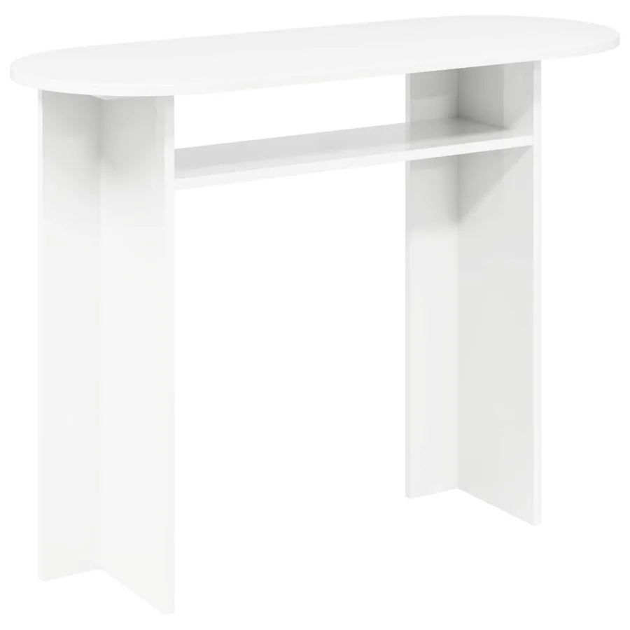 Table console Blanc 100 x 39,5 x 75 cm Bois d'ingénierie - 2