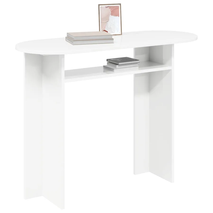 Table console Blanc 100 x 39,5 x 75 cm Bois d'ingénierie - 3
