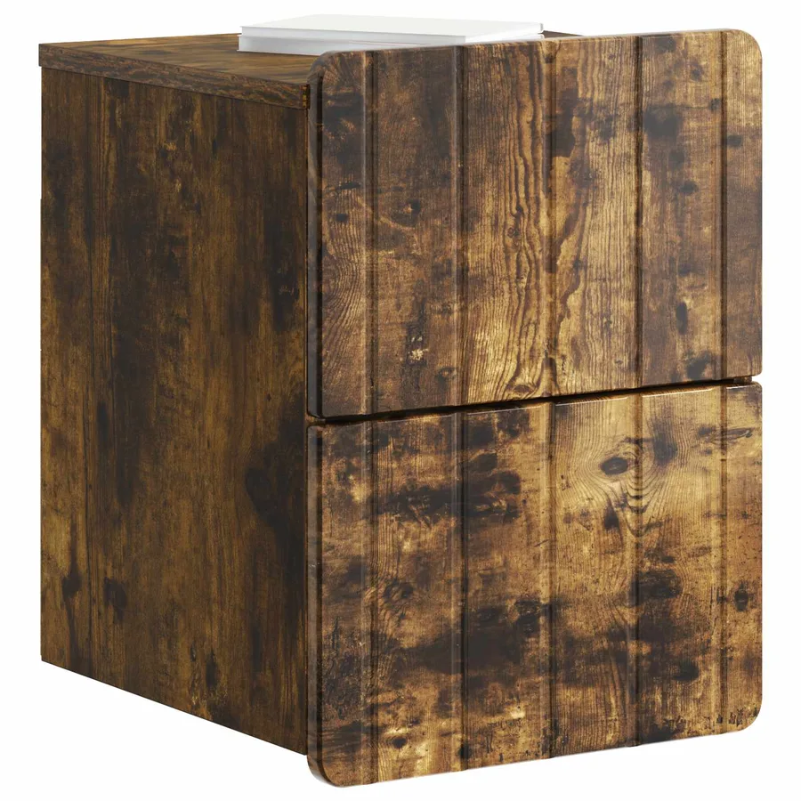 Cabinet de chevet mural Chêne fumé 33 x 34,5 x 43 cm - 3